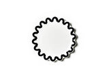 Black Arabesque Trim Scallop Dinner Plate