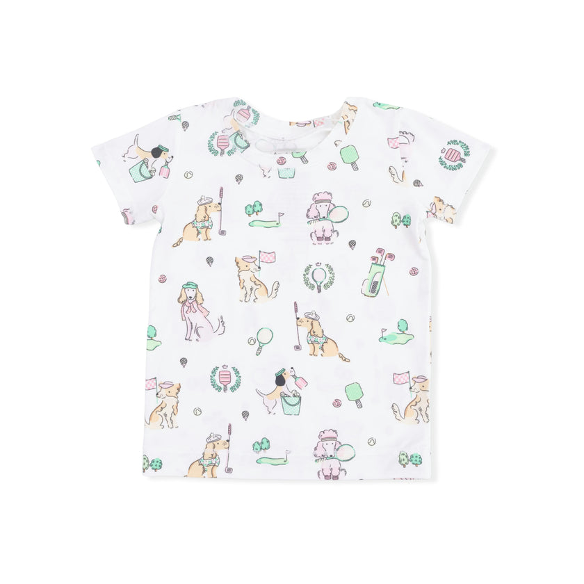 Country Club Dogs Pink - Short Sleeve Loungewear Set