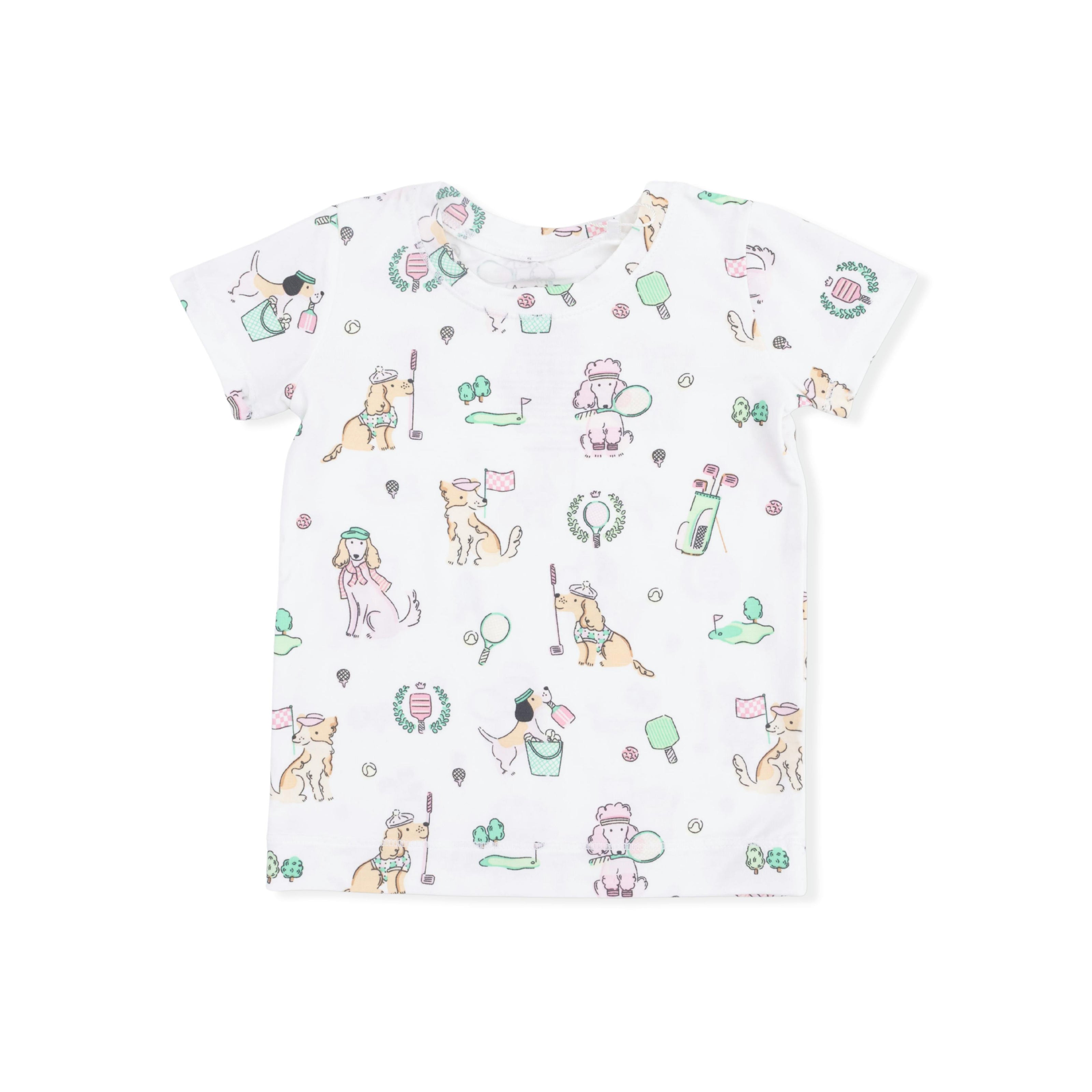Country Club Dogs Pink - Short Sleeve Loungewear Set
