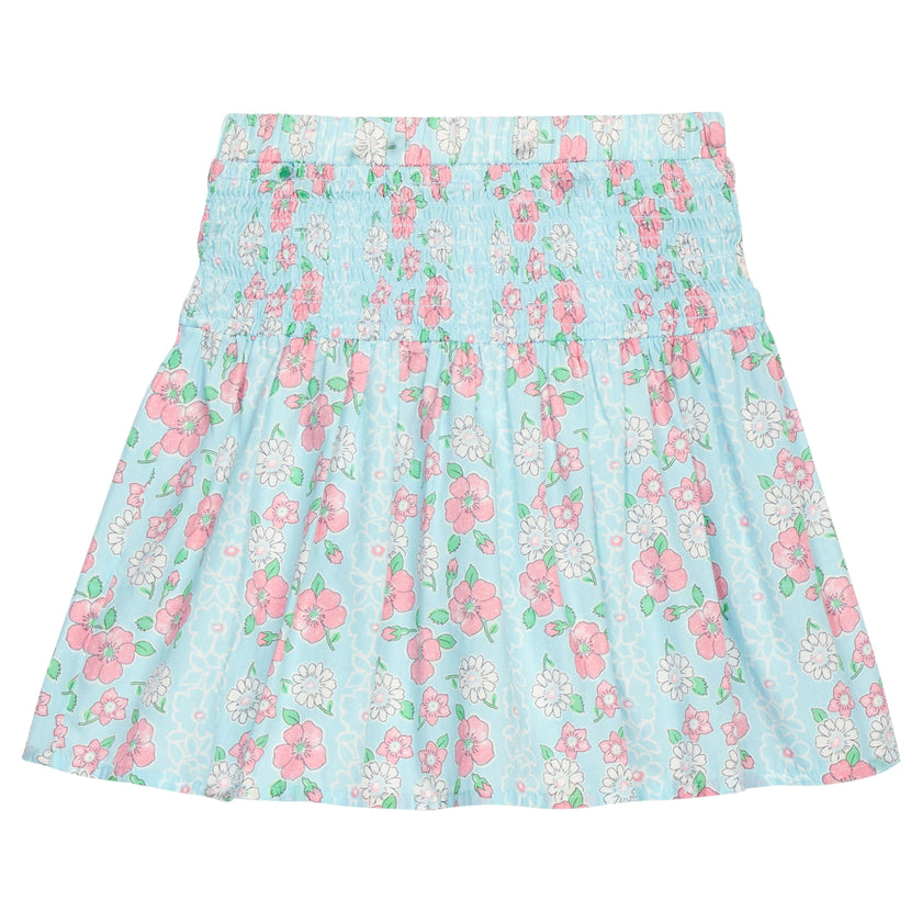 Shirred Circle Skirt Skirt - Meadow Marguerite Floral