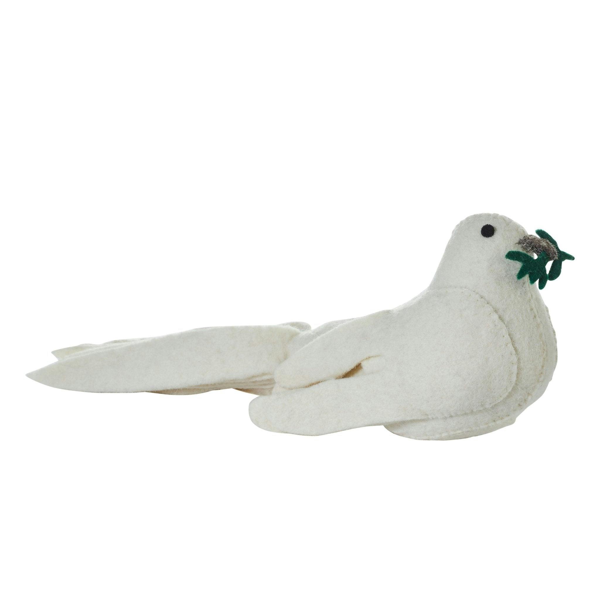 Handmade Hand Felted Wool Christmas Tree Topper - Dove