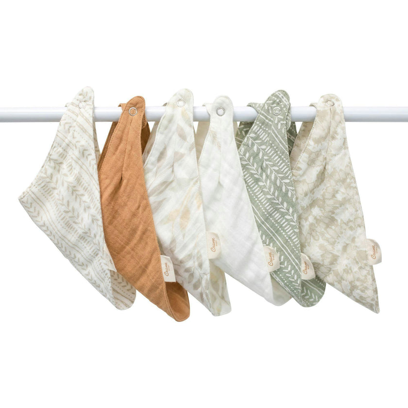 Willow 3-pc. Muslin Baby Bib Set (Copper/Leaf)