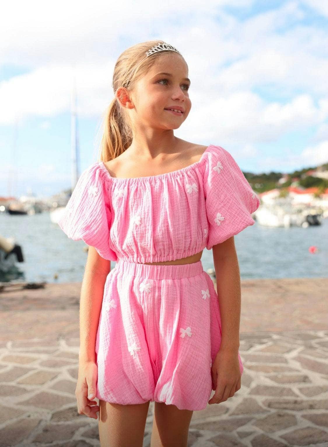Pink Hailey Bow Bubble Set