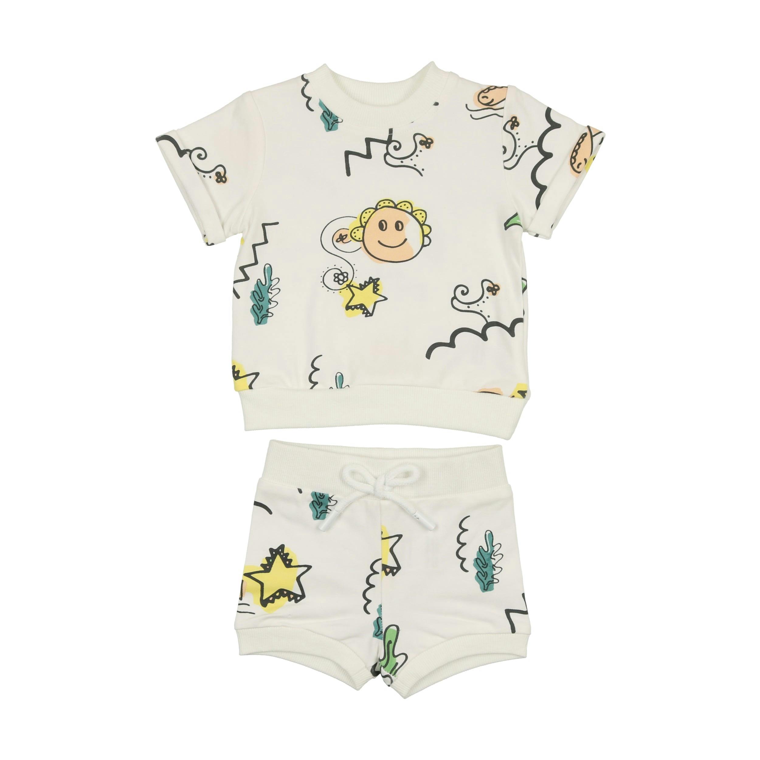 Coloring Book Print Tee & Short Set
