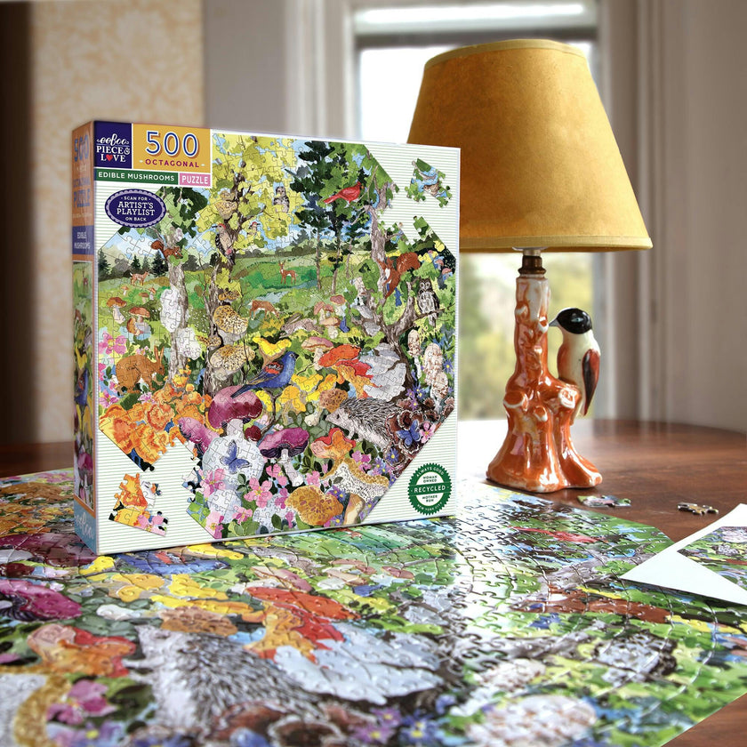 Piece&Love: Edible Mushrooms - 500 pc Octagonal Puzzle