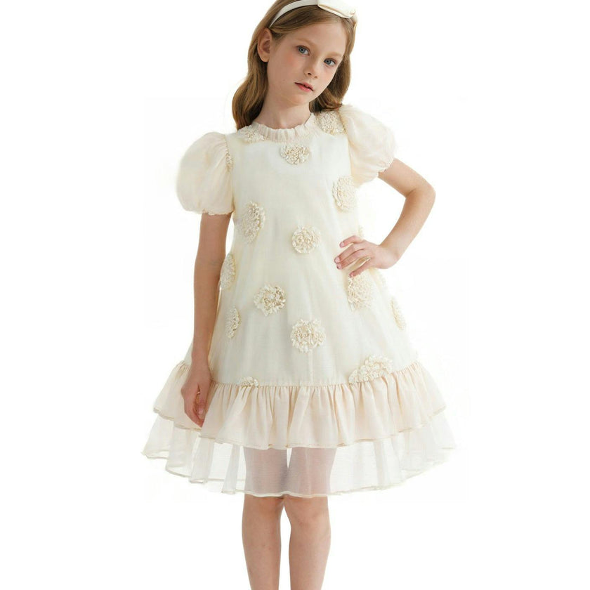 Beige Floral Granada Dress