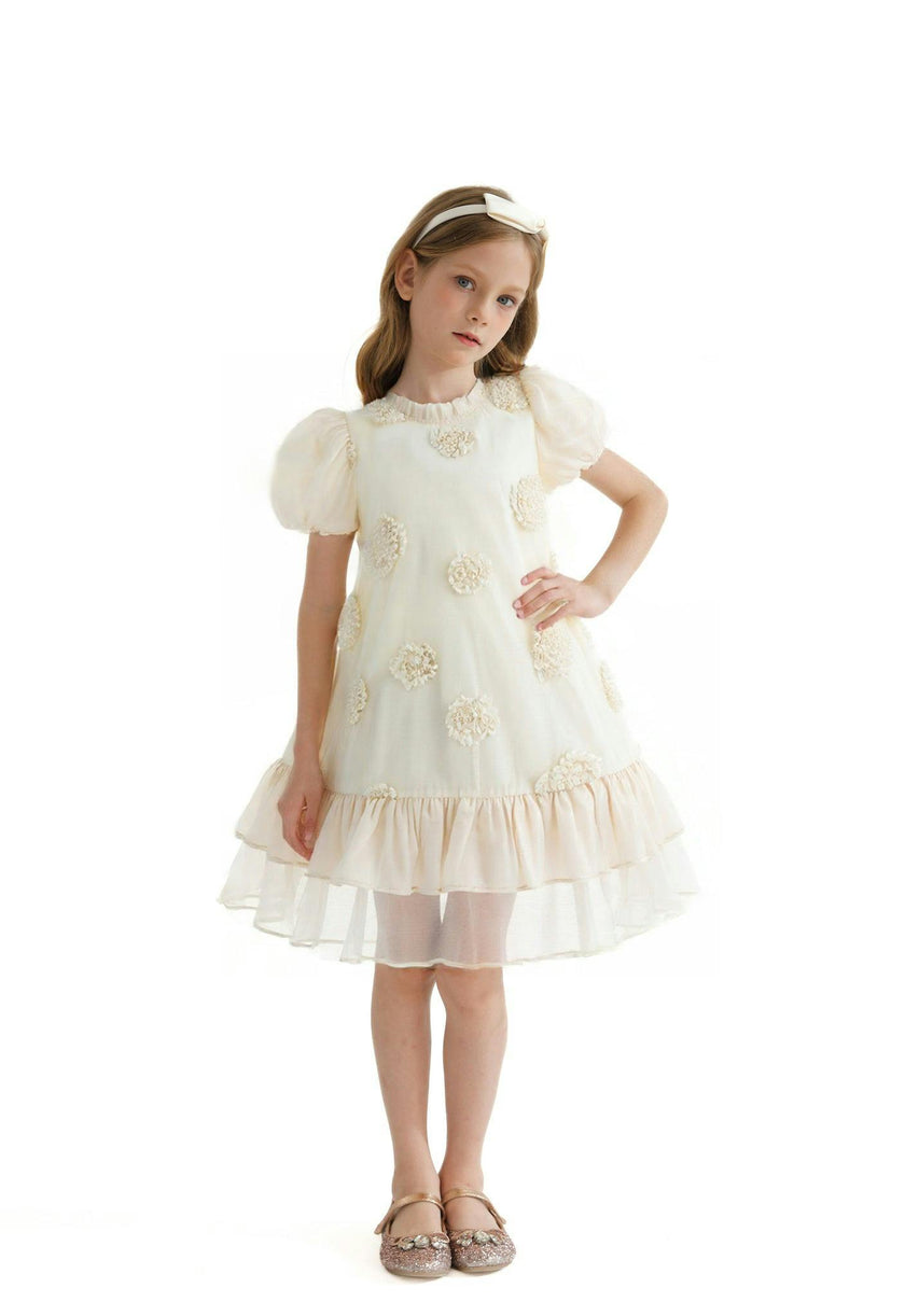 Beige Floral Granada Dress