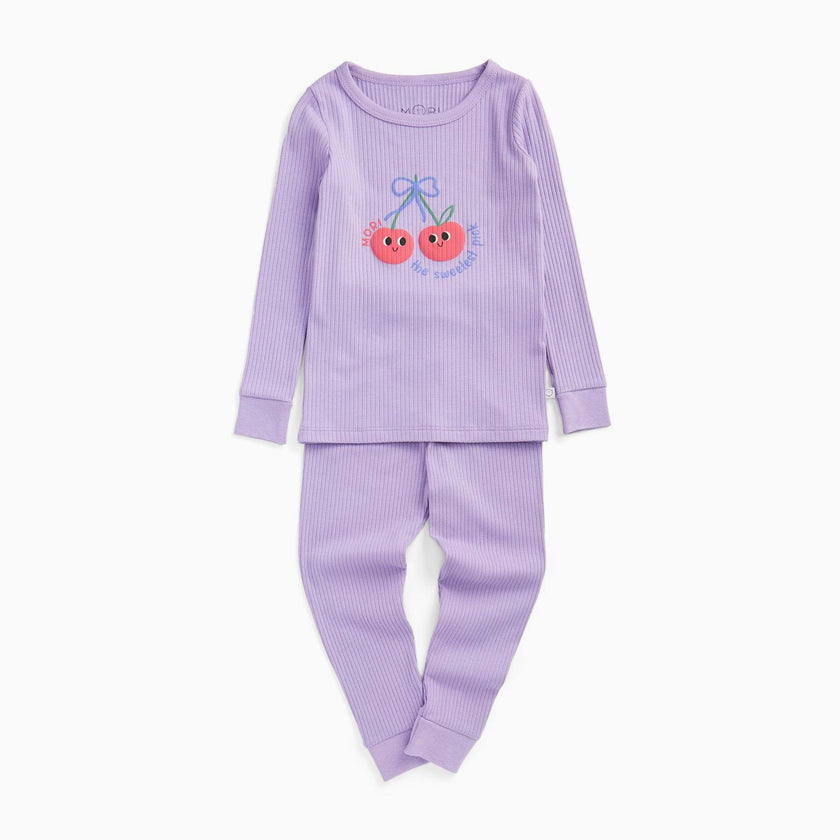 Cherry Ribbed Pajama Set