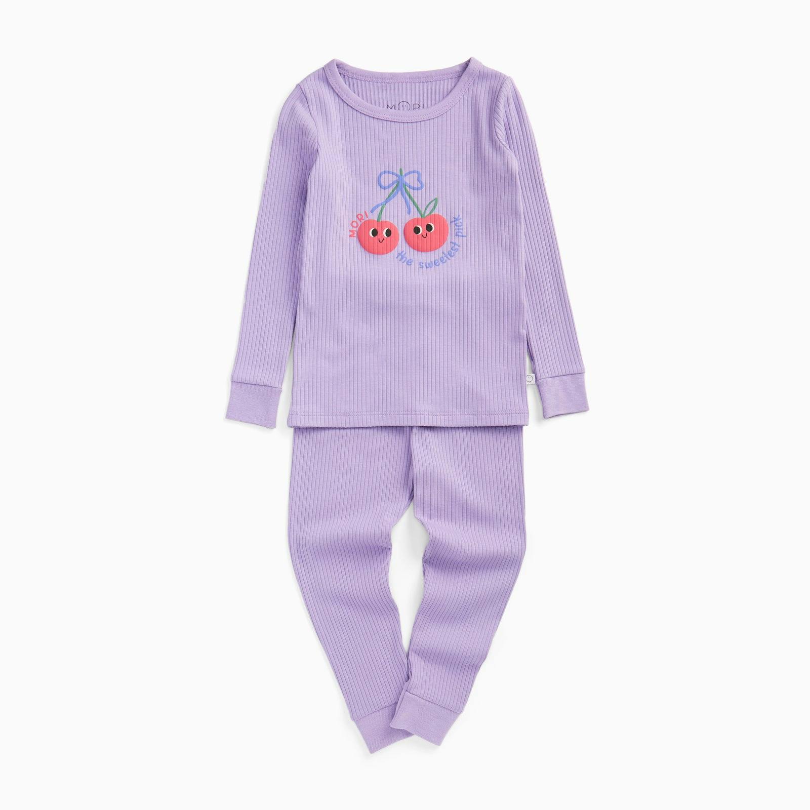 Cherry Ribbed Pajama Set