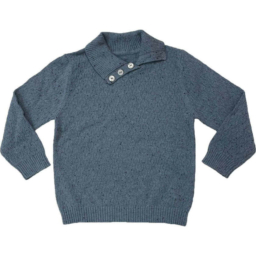 Flecked Diamonds High Neck Buttoned Sweater
