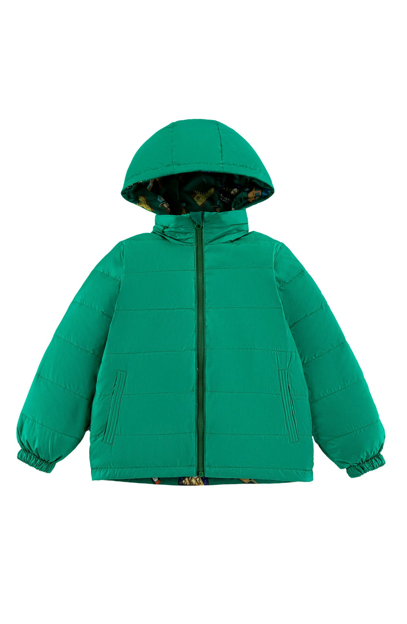 Blake Hooded Reversible Lightweight Down Puffer Jacket, Camping Adventure