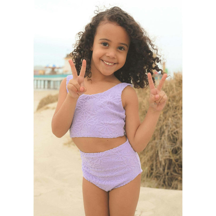 Terry Lavender Floral Two Piece Tank