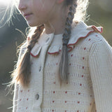 Oatmeal Frill Snuggly Knitted Cardigan, Cream