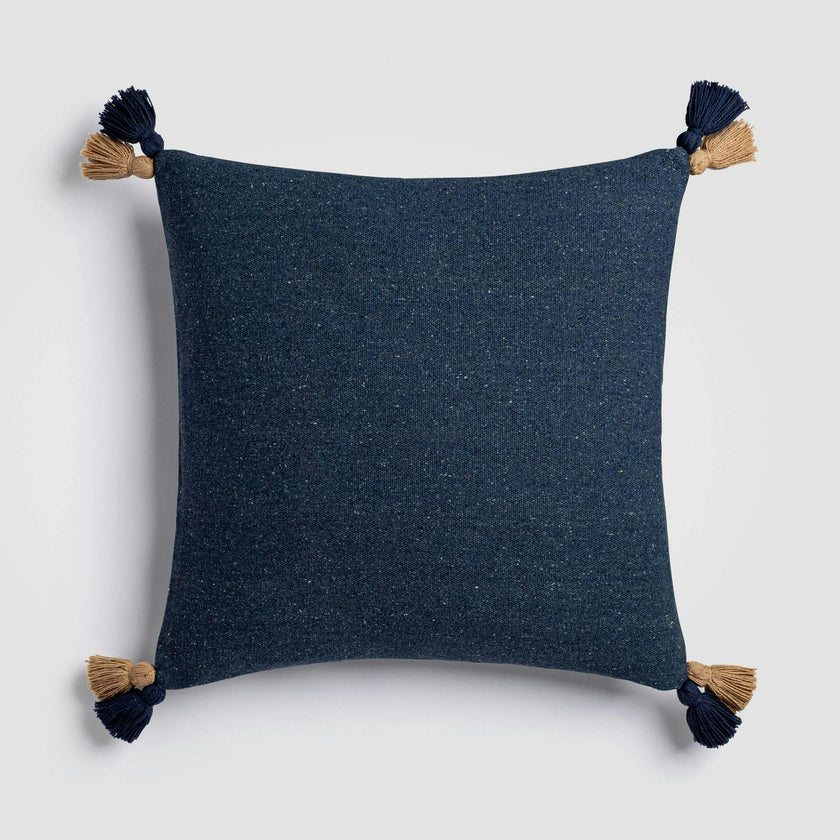 Bayside Tassel Blue & White Coastal Accent Pillow