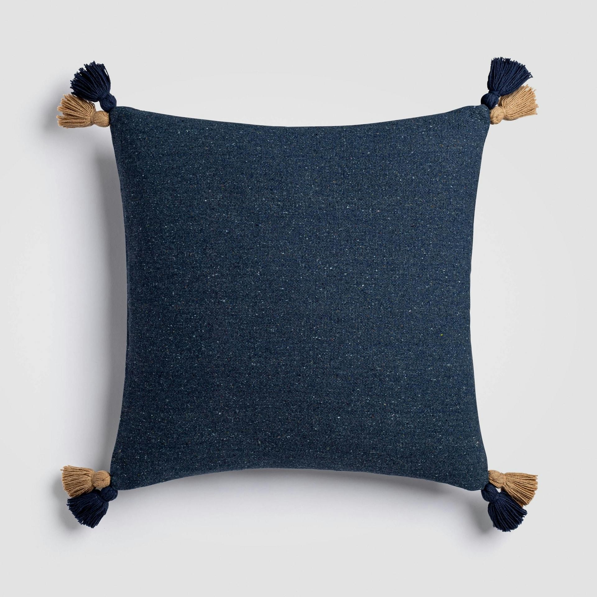 Bayside Tassel Blue & White Coastal Accent Pillow