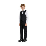 Black Serge Formal Vest & Bow Tie Suit Set