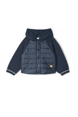 Hooded Quilted Snap Front Coat