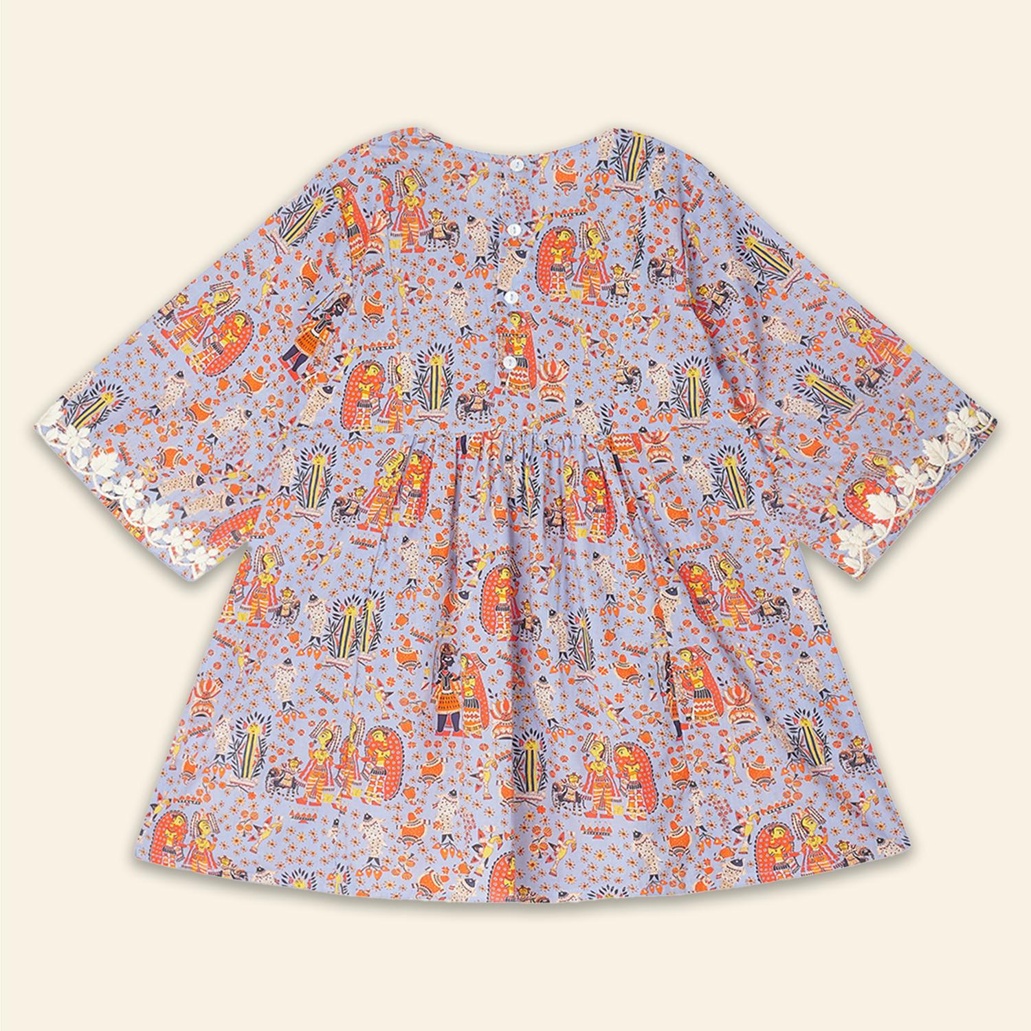 Kids Mia Dress Bihar Blessings Periwinkle