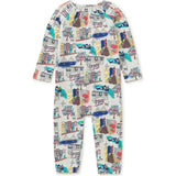 Babys Crew Neck Raglan Long Sleeve Romper, Multi