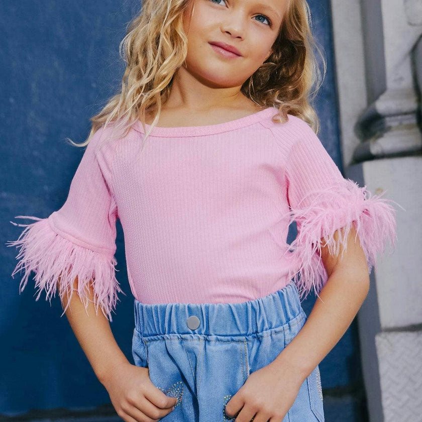 Lola Feather Raglan Sleeve Baby Tee