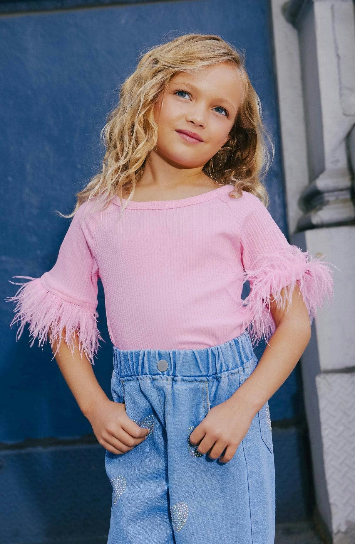 Lola Feather Raglan Sleeve Baby Tee