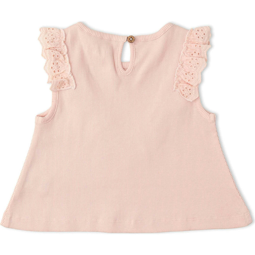 Organic Ruffle Top & Shorts Set - Blush