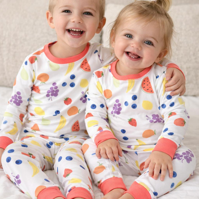 vitamin c coral long sleeve pajama set