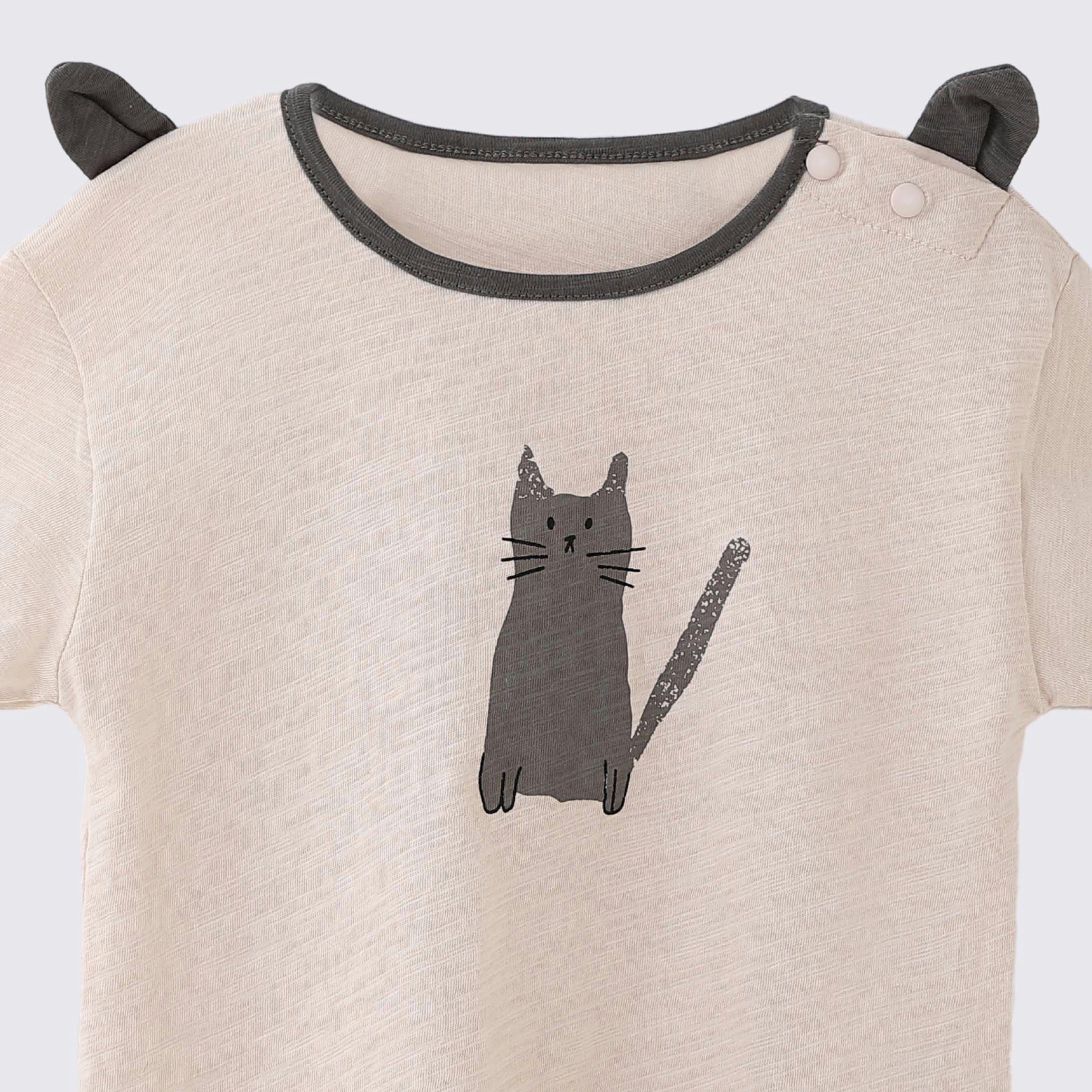 Beige Cat Outfit Set