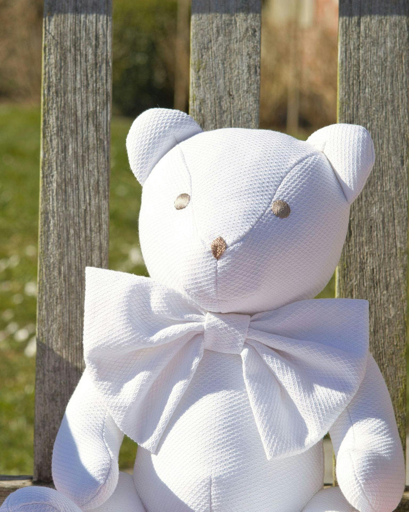 Prince of Wales Bear in Pink Pique Cotton