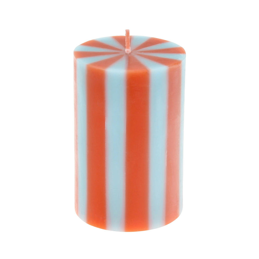 Bright Striped Pillar Candles