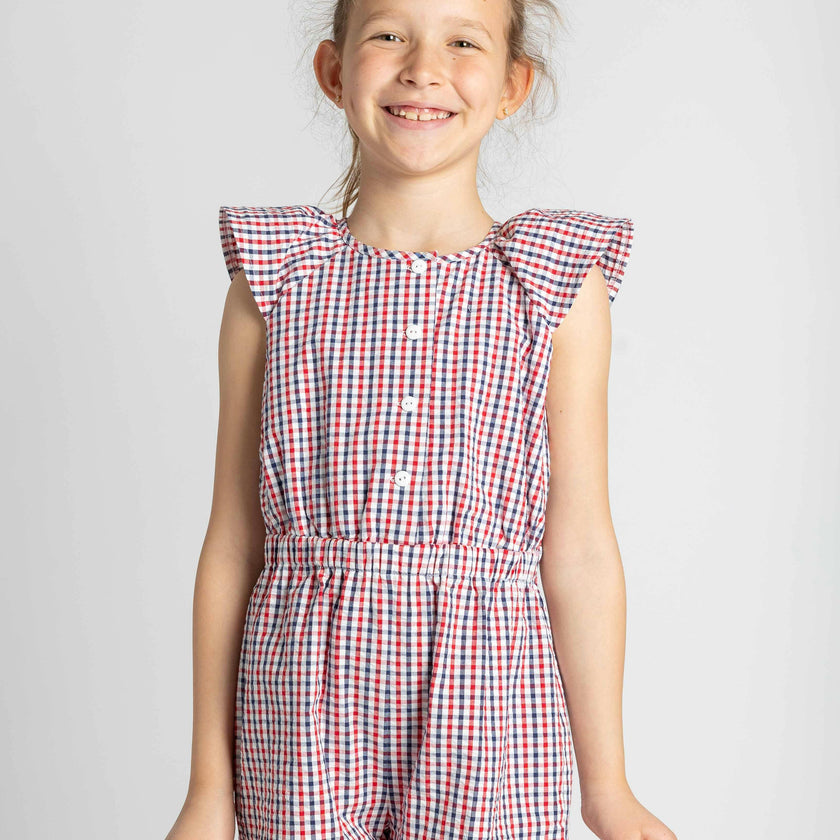 Plaid Seersucker Romper