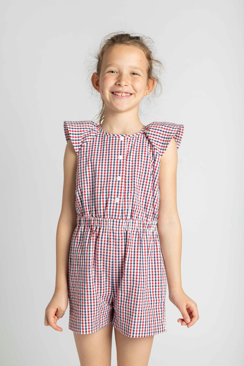 Plaid Seersucker Romper