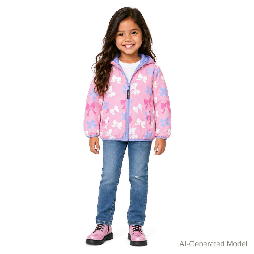 Reversible Color-Changing Puffer Jacket | Pink Bows