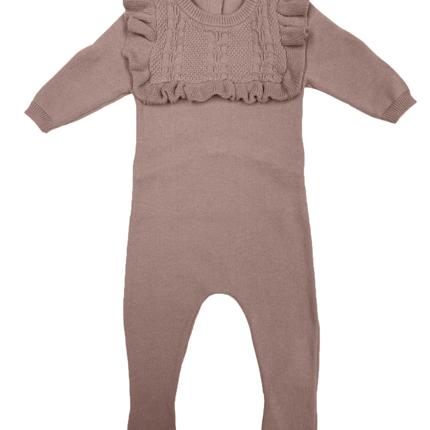 Ruffle Bib Long Sleeve Footie