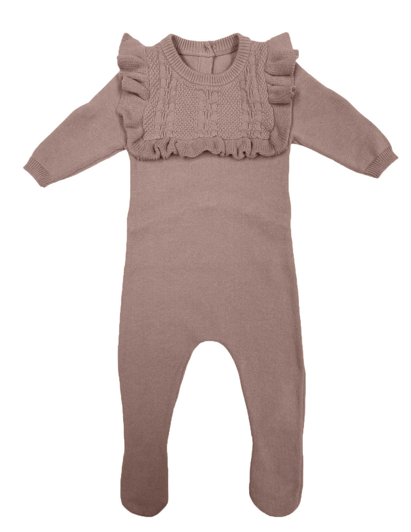 Ruffle Bib Long Sleeve Footie