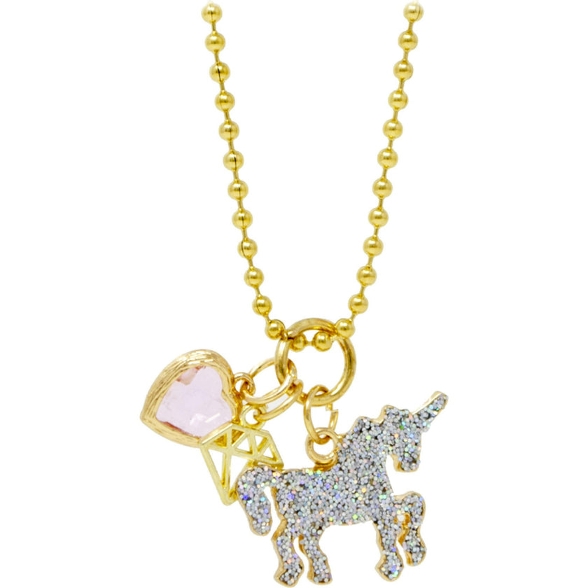 Unicorn Heart Gold Necklace