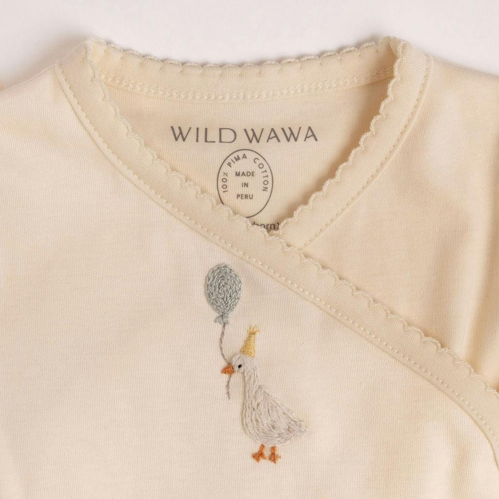 Pima Embroidered Bundle Set in Goose