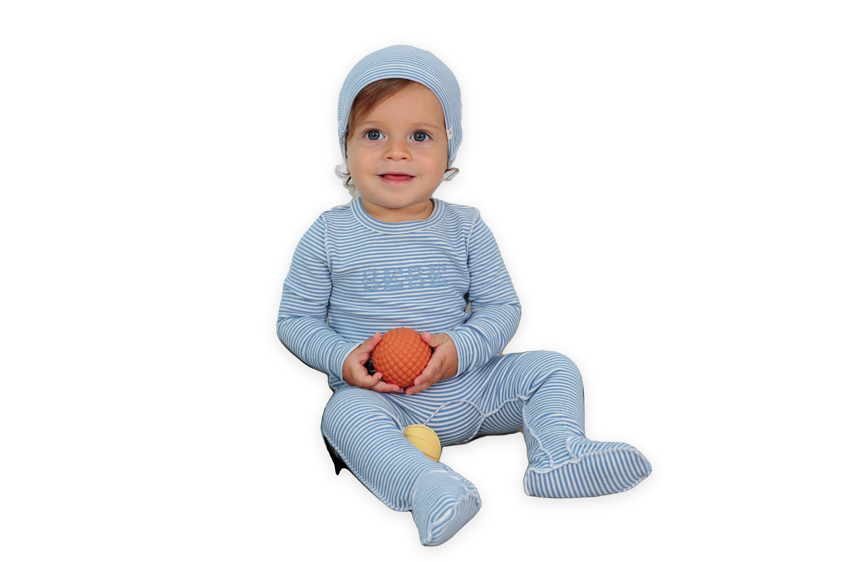 Bebe Brushed Embroidered Snap Front Romper and Hat Two Piece Set