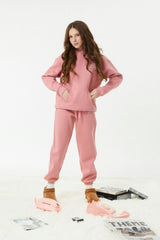 Lea Rose Pink French Terry Oversized Hoodie - Low Key