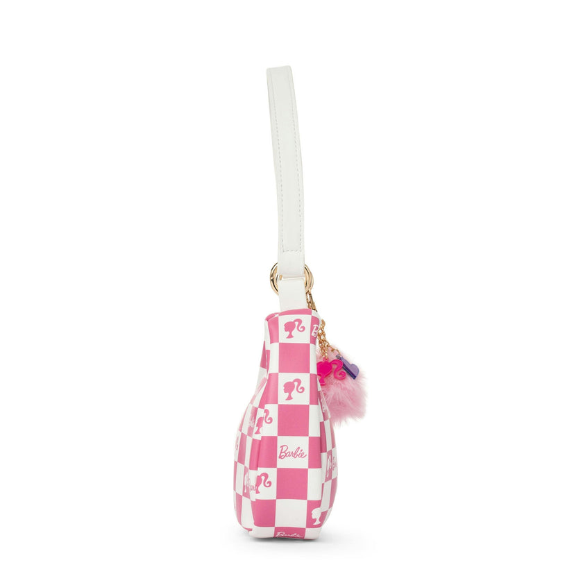 Barbie™ Pink Checkered Kids Hobo Handbag