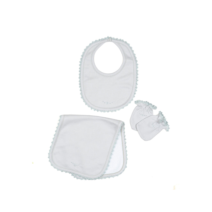 Bib/Mittens/Burp Cloth Set