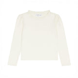 girls cream ruffle pointelle long sleeve shirt