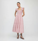 The Ellie Nap Dress - Red Ticking Stripe