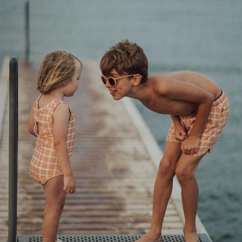 Swim Trunks | UPF + Recycled - Buckwheat Plaid