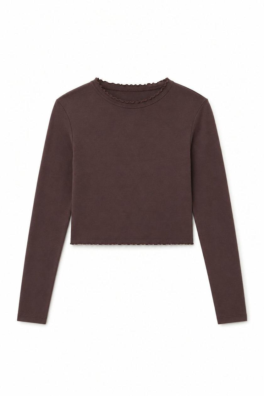 Lucy Brown Cotton Spandex Long Sleeve