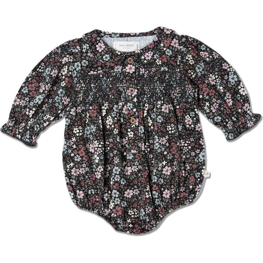 Organic Smocked Bubble Romper