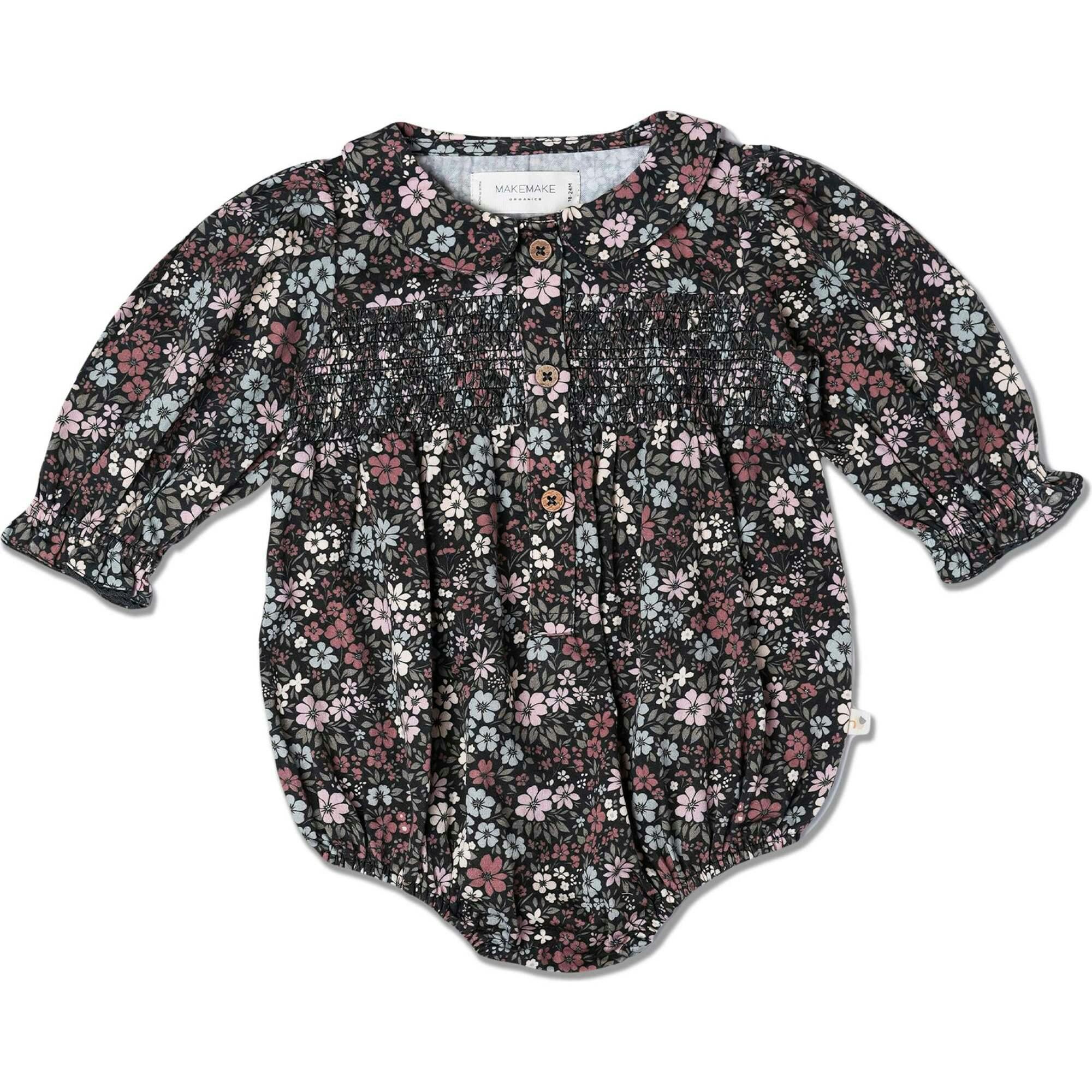 Organic Smocked Bubble Romper
