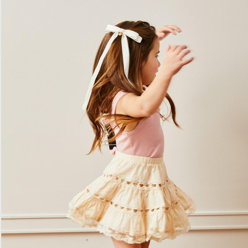 Sofia Champagne Heart Bow Lace Mini