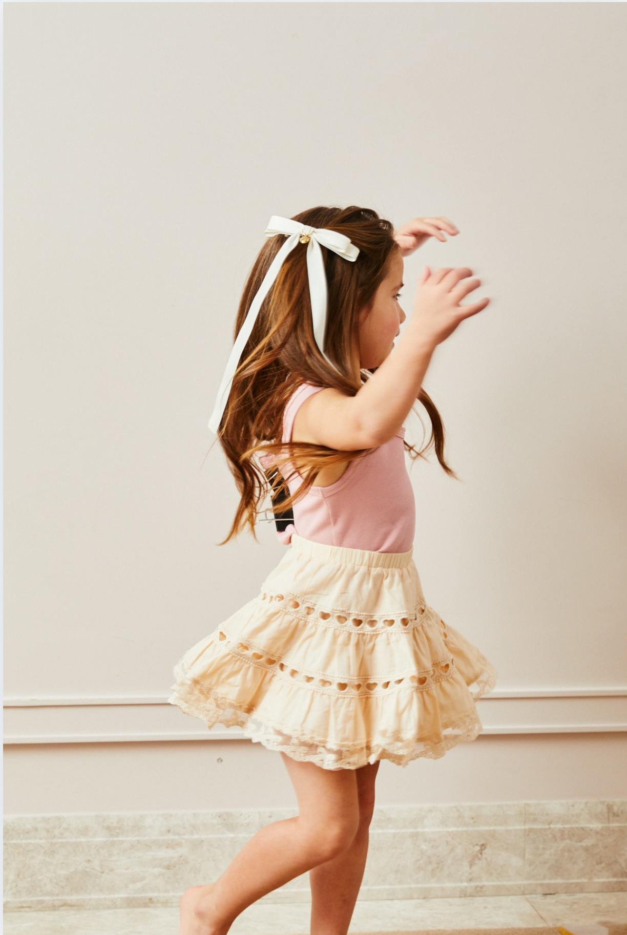 Sofia Champagne Heart Bow Lace Mini