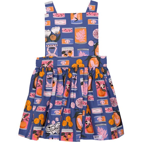Pinafore Dress in Tin Can Flowers